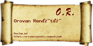 Orovan Renátó névjegykártya
